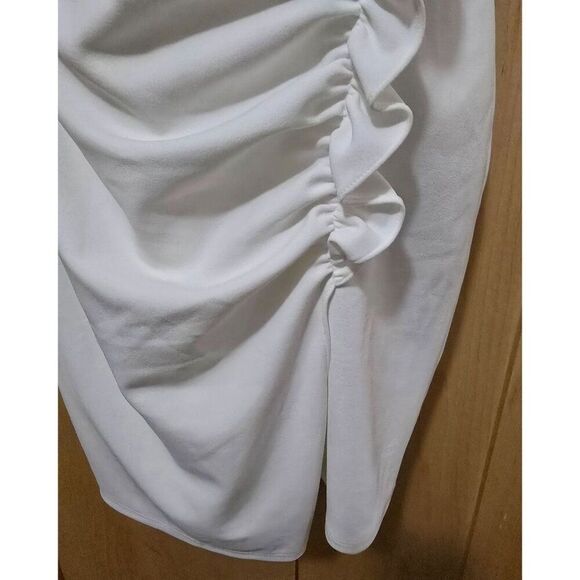 Emerald Sundae White Ruched Mini Dress Spaghetti Straps Style Size 11 shower - Picture 4 of 9